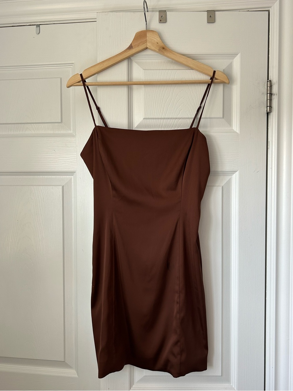 Sunday Best Chocolate Brown Satin Mini Slip Dress